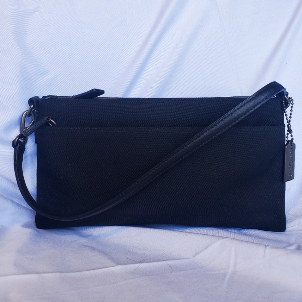 Coach black fabric small handbag